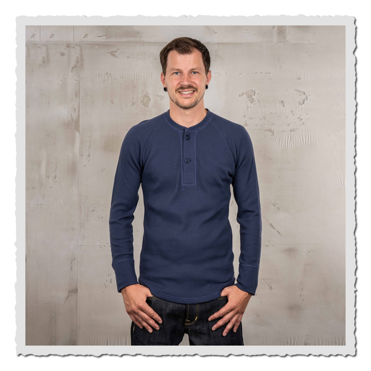 Pike Brothers 1936 Waffle Shirt Shadow Blue – klassisches Waffelshirt im Retro-Stil